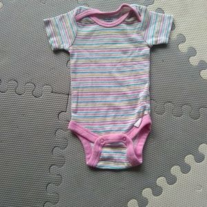 🌠Like New 0-3 Month Spring Striped Onesie